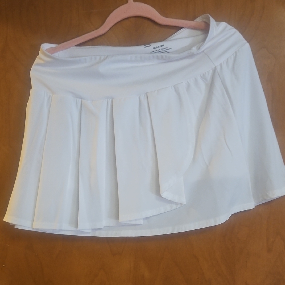 White Pleated Skort